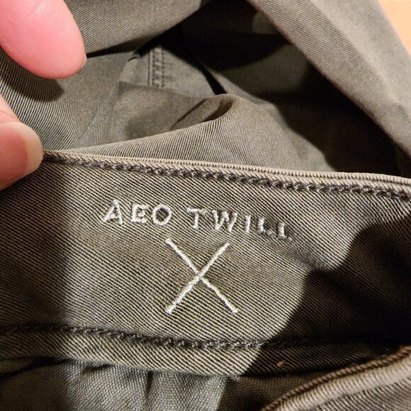 American Eagle Olive Green Tomgirl Pant AEO Stretch Twill Jegging Pants sz‎ 00 - Picture 7 of 10